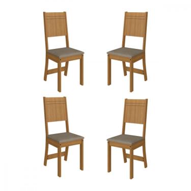 Imagem de Conjunto 4 Cadeiras Evora Freijo com Tecido Velveten Cacau Indekes