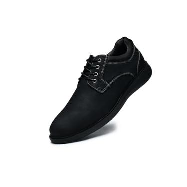 Imagem de Arkbird Sapato social masculino casual moderno tênis masculino de couro sapatos casuais de negócios sapatos masculinos marrom, Preto, 42