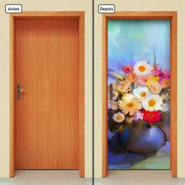 Imagem de Adesivo Decorativo de Porta - Pintura - Flores - 1013cnpt - Allodi