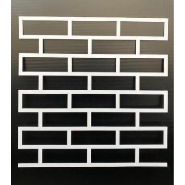 Imagem de Stencil Pra Parede Tijolinho Revestimento Pintura 60X60 Cm - LU JPDECO