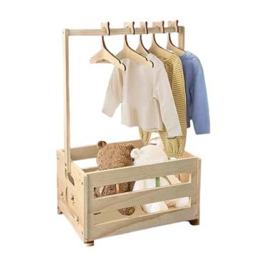 Imagem de Rrlihjgu Cabideiro Para Chá De Bebé Com 5 Cabides,Cesto Organizador - Organização Para Quarto Infantil Sala De Estar Celebração Reveal Do Gênero Festa Familiar