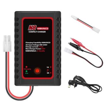 Imagem de Carregador de bateria N8 NiMH NiCd para baterias de 2 a 8 segundos, carregador inteligente RC 1A/2A com conector Tamiya e clipes jacaré para carros RC, modelos de navios, drones e airsoft