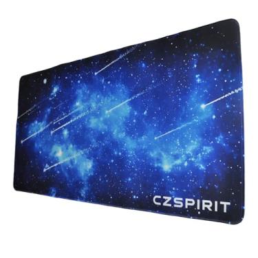 Imagem de CZSPIRIT Mousepad Gamer com Design Galáxia, Tapete para Mouse com Estampa Espacial, Azul e Vermelho, Estilo Nebulosa Cósmica (Blue meteor shower, Estendido)