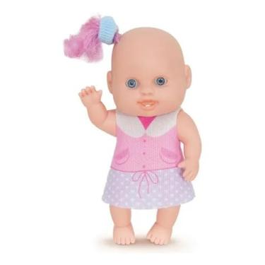 Imagem de Pepitinha Boneca Infantil de Vinil, Rosa e Lilás, com Vestido, para Crianças