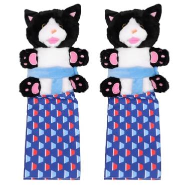 Imagem de 2 peças de brinquedo de luta livre para gatos fantoche interativo de mão de gato fantoche de algodão luva de luta para animais de estimação para jogar treinamento de segurança e exercícios