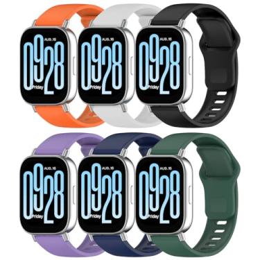Imagem de Z.DuDuZAZA 6 pulseiras compatíveis com Xiaomi Redmi Watch 5 Active pulseiras/Redmi Watch 5 Lite, pulseiras esportivas de substituição de silicone super macio (kit de cores - E)