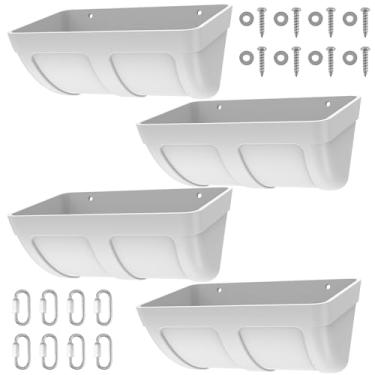 Imagem de UKQRRTC Alimentador de frango, alimentador de água de frango, bebedouro pendurado ou rosqueado, alimentador de cerca com clipes, equipamento de alimentação de aves para galinhas, patos, gansos, cabras