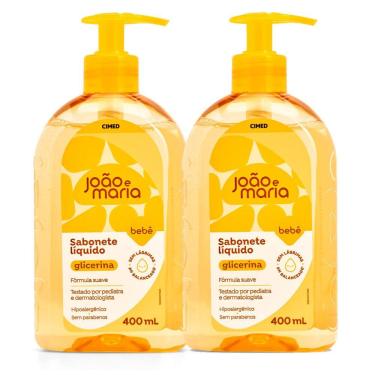 Imagem de Kit 2 Sabonete Líquido Bebê João e Maria Glicerina 400ml