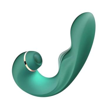 Imagem de Mappy Hour Sugador Clitóris Estímulos Ponto G Pulsação Dedilhar Tapping Vibrador Feminino 3 em 1 Recarregável (VERDE)