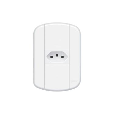 Imagem de Tomada Fame Blanc+ 2p+t 10a Com Placa 4x2 Branca