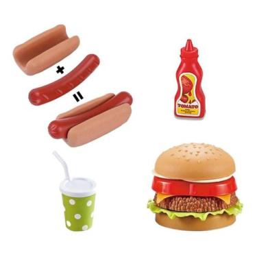 Imagem de Kit Comidinha Infantil Hambúrguer Hot-dog C/ Milk Shake - ARK BRASIL