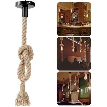 Imagem de Luminária pendente de estilo vintage com base E27 e corda de 1 m - Lig