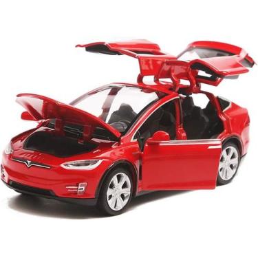 Imagem de Carro de brinquedo Tesla Model X 90 em liga leve em escala 1:32 com so