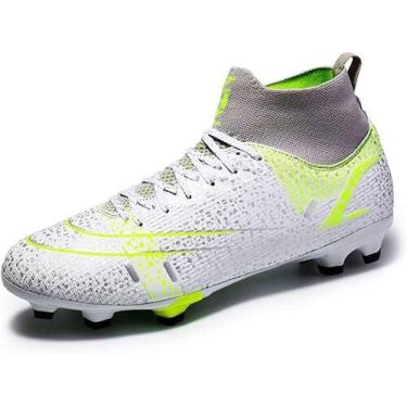 Imagem de Tênis de futebol masculinos de futebol com pontas longas, couro e borr