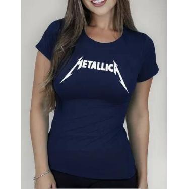 Imagem de Camiseta Camisa Adulto Feminina Masculina Algodão Banda Metallica Rock
