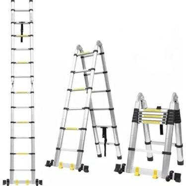 Imagem de Escada Telescópica Multifuncional Alumínio 5M Dupla