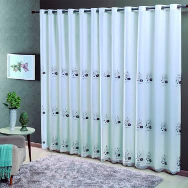 Imagem de Cortina Dupla Doha Cinza 24 Ilhoses 300x250cm Sultan