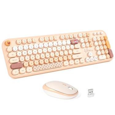 Imagem de Combinação de teclado e mouse sem fio MOFII Pale Coffee Color