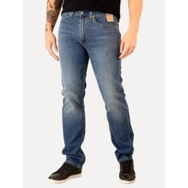 Imagem de Calça Levis Jeans Masculina 505 Regular Stretch 1967 Zip Azul Médio-Masculino