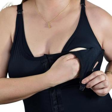 Imagem de Body Modelador CintaMacacão Amamentação Confortavel 2 Barbatanas Pós P