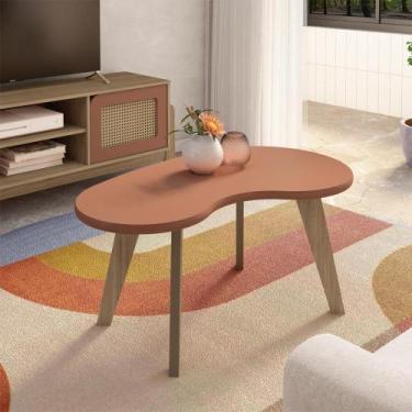 Imagem de Mesa De Centro Mdf Tampo Curvo 91 Cm 4605 Terracota Arly - MILANI MOVE