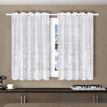 Imagem de Cortina Renda Jacquard Romana 2 Mts X 1,20 Mts Para Cozinha - ACVR, Br
