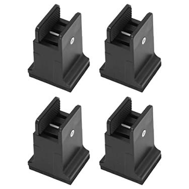 Imagem de Acouto Risers de Cama 4pcs Com Grampo de Parafuso para Móveis de Serviço Pesado - sofá de Borracha, Mesa e Elevador de Cadeira (Preto)