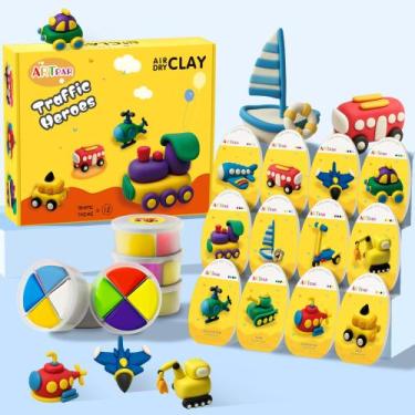 Imagem de Kit de argila seca ao ar livre ARTPAR Kids Traffic Modeling Magic Clay