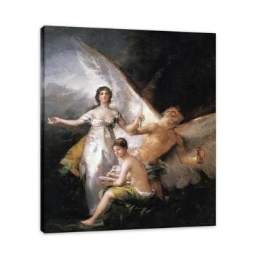 Imagem de LKXGRRSFG Truth Rescued By TimeFrancisco De Goya Impressão em tela romântica espanhola - Obra-prima do influente pintor romântico 48 cm sem moldura