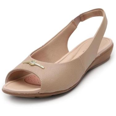 Imagem de Sandália Modare UltraConforto Strech Feminino - Bege - 33