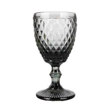 Imagem de Jogo de Taças Diamond Wellmix Vidro Fumê Cinza Diamante 320ml - Hauskr