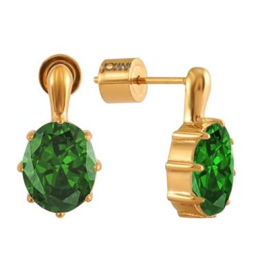 Imagem de JOIANA | Brincos Romy, Medium, Conjunto de aço inoxidável com revestimento de ouro 18 k/banhado a prata com pedras de zircônia cúbica, Sem pedra preciosa