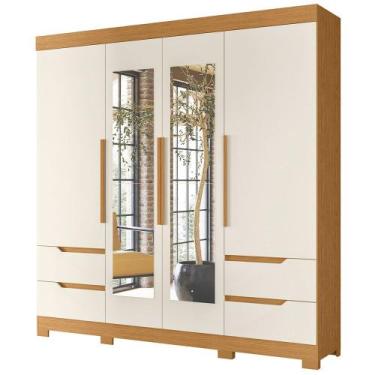 Imagem de Guarda Roupa Vivacce MDP 4 portas 4 gavetas com Espelho e 4 Portas Alb