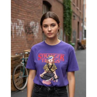 Imagem de Camiseta Stranger Things Unissex 100 Algodão - Sneko, Roxo, M