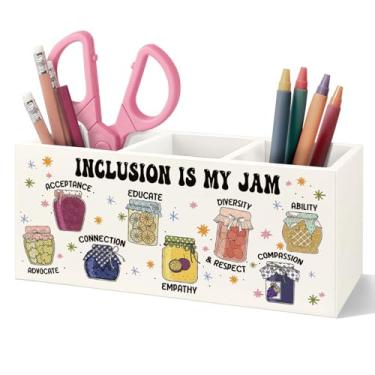 Imagem de VIITlUE 747 Porta-lápis de madeira, organizador de decoração de mesa