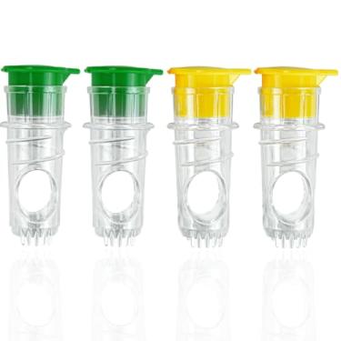 Imagem de 4 peças espremedor de limão, espremedor de rosca portátil com filtro, espremedor de limão portátil fácil de fazer suco de frutas, espremedor de cítricos compacto para coquetéis, cozinhar, bebidas