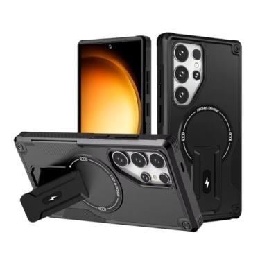 Imagem de Diffy Capa Defender Pro para Samsung Galaxy S25 | Case Militar Anti Impacto Magnética, Suporte Ajustável e Proteção Dupla (Preto, Galaxy S25 Ultra)