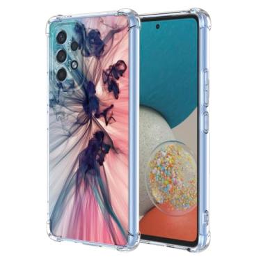 Imagem de WEIOUHR Capa para celular Galaxy A53 5G Samsung A53 5G transparente TPU macio, design de padrão abstrato, leve resistente a choques e arranhões, para Samsung Galaxy A53 5G (azul escuro rosa)