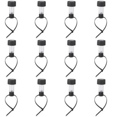 Imagem de Pacote com 12 luzes solares de trilho de deck com capa transparente à prova d'água e acabamento preto, iluminação decorativa externa para espaços de piscina e pátio