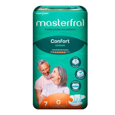 Imagem de Fralda Geriátrica Masterfral Confort Unissex Tamanho G 7 Unidades