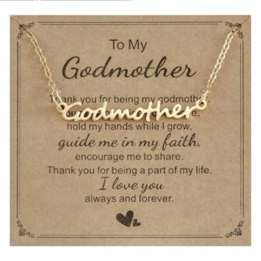 Imagem de HUTIMY Colar de madrinha proposta de afilhado afilhado fada madrinha colar presente de aniversário para madrinha