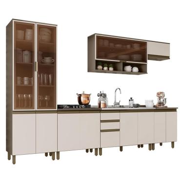 Imagem de Cozinha Completa 6 Peças Connect Duna-cristal Com Cristaleira - Móveis Henn Duna-cristal