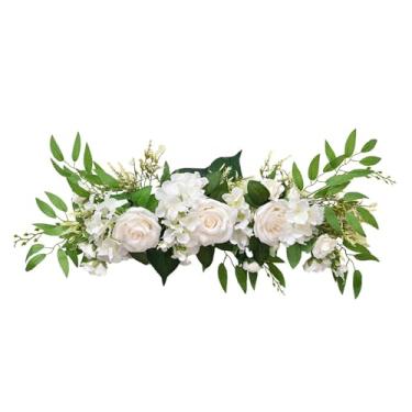 Imagem de Luqeeg Decoração de rosas artificiais, folhas de flores de tecido de seda resistente ao desbotamento para cadeira de casamento arco porta guirlanda espelho decoração de mesa de festa baixa manutenção