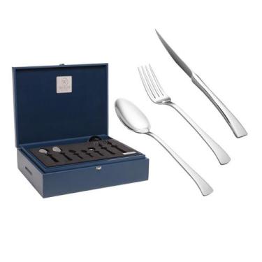 Imagem de Faqueiro Berna de Aço Inox  com Estojo 101 pçs Wolff