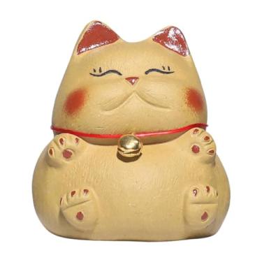 Imagem de Kuntesetty Estátua de chá de gato para animais de estimação, bandejas de chá, acessórios, estante, ornamento, escultura de animal para casa, escritório, mesa de, Gato Sentado