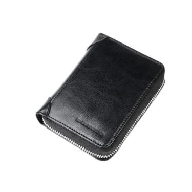 Imagem de Carteira com porta-chaves, carteira de motorista, masculina, carteira de couro com zíper curto