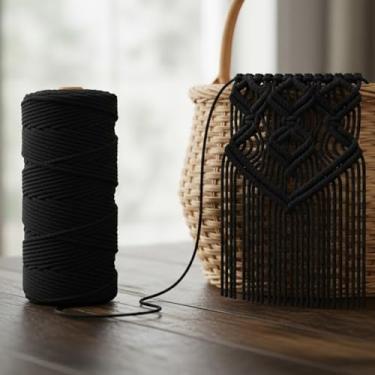 Imagem de Corda de macramê colorida de 3 mm x 109 jardas, barbante torcido para artesanato para pendurar na parede, decoração de casa, várias cores