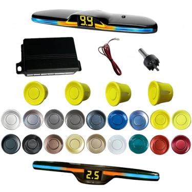 Imagem de SANDETOUN Kit de sensor de estacionamento kit de sensor de reserva sensor reverso para carro 18 opções de cores para sondas ajustável alarme volume profissional sensor de reversa para carro assistente