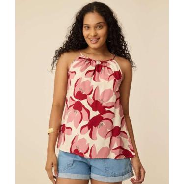 Imagem de Blusa Regata Feminina Halter Neck Floral Marisa-73102, Bege, M