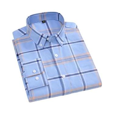 Imagem de Camisa Oxford Masculina Oversized 10XL 11XL 100% Algodão Moda Casual N